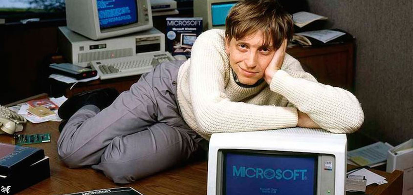 تصویر قدیمی بیل گیتس در شرکت مایکروسافت